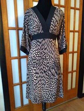 Women's Vintage Black, & Tan Dress By Studio Connection Sz 8